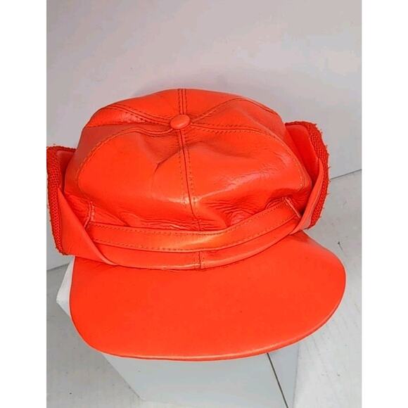 Vintage Ted Williams Hunting Hat Orange Folding Ear Warmers Sz 7 1/8 Sears - Picture 6 of 15
